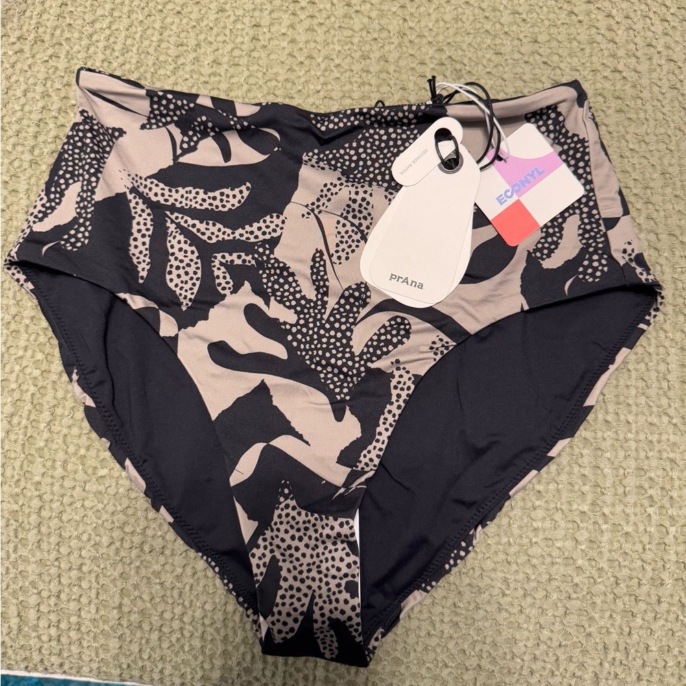 Prana Black and Cream Bikini Bottom with Elegant Design